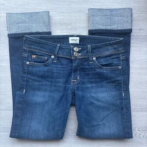 Hudson Ginny Crop Straight Jeans w/ Cuff- Dark Wash- Size 27